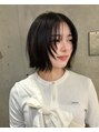 サイン 韓国ボブ 渋谷(SIGN)&nbsp;お顔周りにレイヤーで抜け感たっぷりぱつっとラインのボブ♪