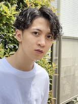 エリマ 調布(elima)&nbsp;センターパート波巻きツイストスパイラルパーマツーブロック