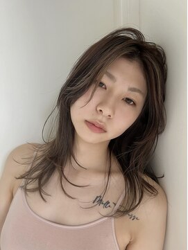 グリーン(green) ポイントハイライトの抜け感hair bymisaki