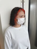 ファイブバイジエクト 堀江(FIVE by The Ect)&nbsp;ボブパーマ フェイスフレーミング インナーオレンジ 堀江美容室