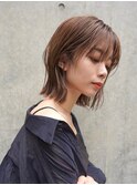 ミディアムレイヤーカットボブウルフ/10代20代/インナーカラー