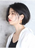 ワンレンボブ/ショートボブ/ボブヘア/黒髪ボブ