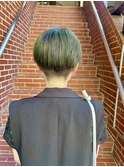 ☆ブリーチなしオリーブベージュ 襟足刈り上げハンサムショート
