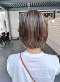 グラデーションに白髪ぼかしハイライトをプラス♪