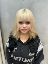 シーン(seen)&nbsp;○ロングウルフレイヤーカットケアブリーチ派手髪