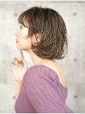 丸みショート・ボブ/丸顔/前髪あり/絶壁解消/40代/30代/長め