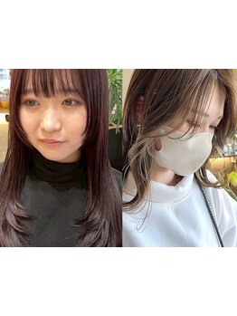 顔周りにこだわるレイヤーカット&小顔魅せカット*ケアブリーチでハイトーンカラーとの似合わせも◎[芦屋駅]