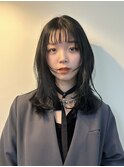 ダークアッシュミディアムレイヤーカットハイレイヤーウルフ