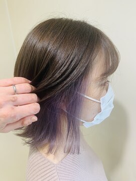 アズールサン 草加西口店(azule-sun) インナーカラー,パープルカラー,レイヤーボブ【草加】