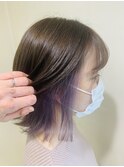 インナーカラー,パープルカラー,レイヤーボブ【草加】