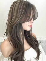 モッズヘア 上尾西口店(mod's hair)&nbsp;バレイヤージュカラーヨシンモリ韓国巻きロングA6上尾20代30代