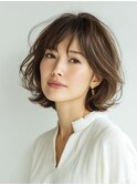 40代/大人ガーリー/ダークアッシュ/似合わせカット/川西池田 