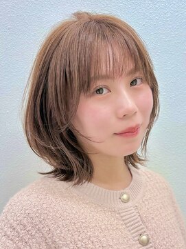 ディフィーノ 赤坂(DIFINO) ブリーチなしミルクティーベージュ/くびれミディアムレイヤー
