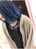 ブルーバレイヤージュ×外ハネミディ