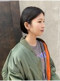 ミニボブ　就活カラー　フェイクブラック