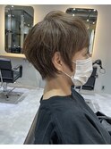 ミニマムショート×脱白髪染めハイライト