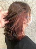ピンクインナーカラー イヤリングカラー 20代30代40代