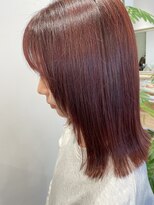 ヴィフ ヘアー(vif hair)&nbsp;切りっぱなし×ピンクベージュ