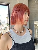 テトヘアー(teto hair) オレンジカラー　マチルダボブ　パッツン　ブリーチ