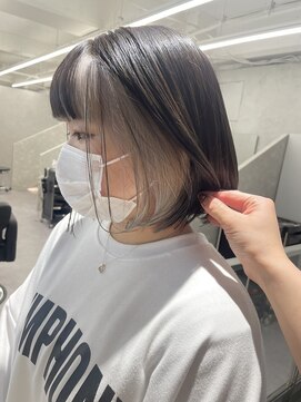 ジエクト カナウ(The Ect canow) ぱつっとボブ◎インナーホワイトベージュ/モードヘア/梅田ボブ