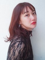 レジュアル(RESSUAL) イメチェンフルバングレッドブラウンこなれミディ