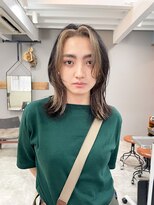 小顔前髪顔周りレイヤー×インナーカラー デザインカラー