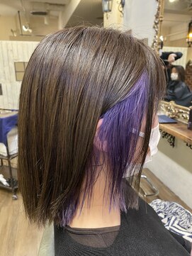 ベレッタ 枚方店(veretta.) インナーカラーは自由でも可愛い　担当　小林/パープル/紫/艶髪