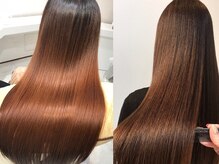 【カラーと縮毛矯正】同時施術も可能！艶感イルミナカラーor天然由来で優しいハーブカラーお選び頂けます