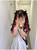 エクステ×立体リボンツインテール