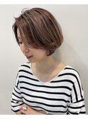 大人ショートボブ×かきあげ