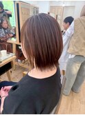 黒髪からでもOK♪ハイライトボブ　白髪ぼかし◎