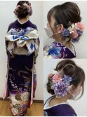 編み込みシニオンアレンジ