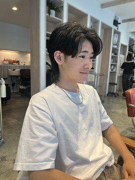 ハーティー(HEARTY) 襟足長めの毛流れフェザーパーマ