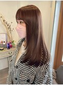 アプリコットオレンジナチュラル内巻きロング