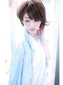 ベージュ小顔ショートボブスタイル【Cirrus by Cloud zero】