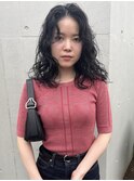 bibito ミディアムレイヤー　くるくるパーマ　大きめカール