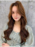 韓国風前髪×ショコラアッシュ【髪質改善/ふんわりカール/新宿】