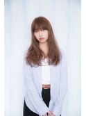 ワイドバングフェミニンロング×美髪メルティカラー[横浜]