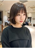 大人ショートボブショートカットココアアッシュくびれミディ