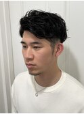 波巻きハイライトマッシュパーマウルフ