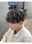 メンズ波巻きスパイラルパーマ/ハイライトメッシュ/八王子駅