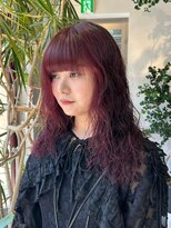 ヲタク(wotaku.)&nbsp;レッドカラーボルドーカラー暖色カラーニュアンスパーマ赤髪