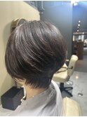 前髪なし大人ショートボブ
