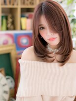 カバーヘア ブリス 志木南口駅前店(COVER HAIR bliss)&nbsp;大人可愛いセンターパート小顔ピンクブラウンh3浦和20代30代40代