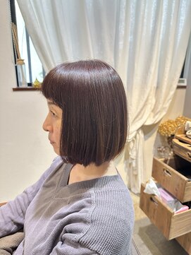 ワ ヘアー(wa-hair) タッセルボブ　ミニボブ/切りっぱなし/ボブ/髪質改善/ラベンダー