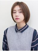 20代30代40代大人かわいいレイヤー丸みセンターパートボブ