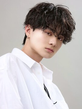 オーシャントーキョー 原宿(OCEAN TOKYO) 波巻きパーマメンズシャドウパーマツーブロック黒髪