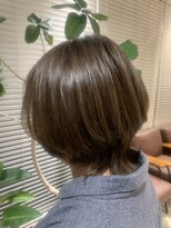 アース 三田南ウッディタウン店(HAIR&MAKE EARTH)&nbsp;大人かわいいミディアムボブハイライトカラー脱白髪染め