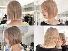 ミルキーなベージュ系がオススメ♪ハイブリーチで透明感たっぷりのラテカラーに♪[ダブルカラー/レイヤー]