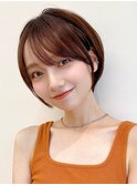 Say.ショートボブレイヤーショートコーラルオレンジモーヴピンク